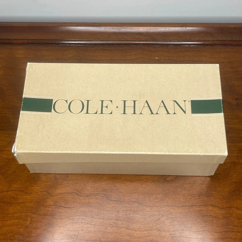Vintage Italy‎ Cole Haan Suzette Black Leather Woven Loafers Flats Womens 5.5 M